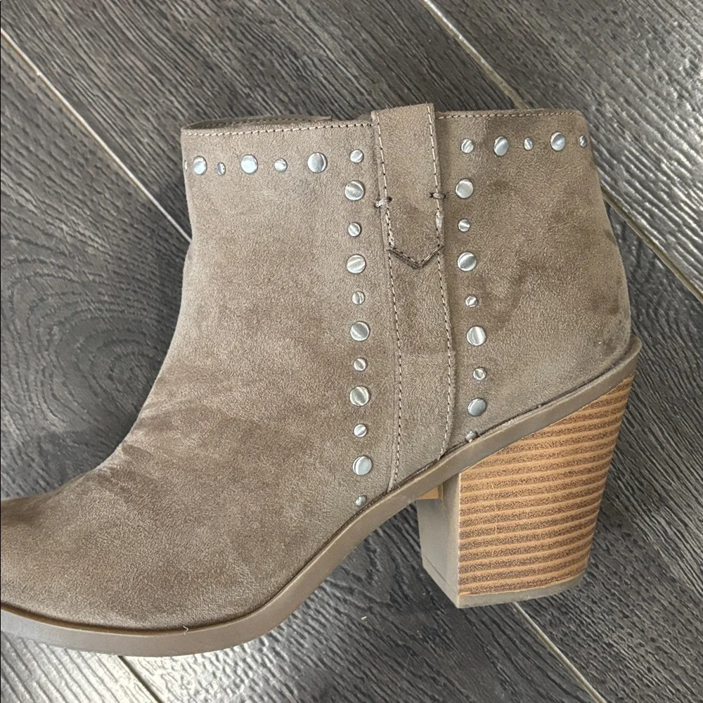a.n.a Taupe Studded Ankle Booties